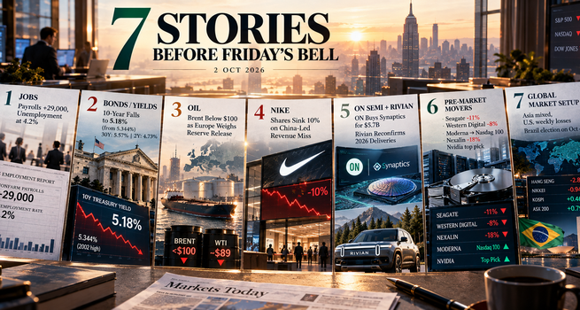 Unemployment Climbs to 4.2% as Yields Retreat From a 2002 High, Nike Sinks 10% and ON Semiconductor Buys Synaptics for $5.7 Billion: 7 Reads Before Friday's Bell