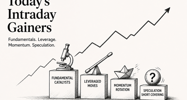 Today's Intraday Gainers: Two Fundamental Moves, Two Leveraged Products, and a Field of Speculation