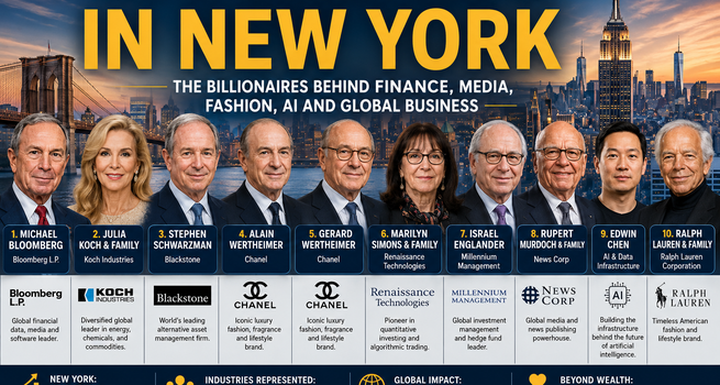 The 10 Richest People in New York: Billionaires Shaping Finance, Fashion, Media, AI, and Global Business