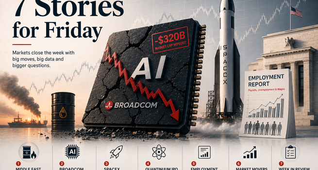 Employment Report, Broadcom's $320 Billion Wipeout and SpaceX Blocked from S&P 500: 7 Stories Closing the Week