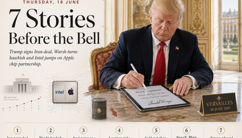 Trump Signs Iran Peace Deal at Versailles, Warsh Goes Hawkish Without a Dot and Intel Surges 9% on Apple Chip Deal: 7 Reads Before Thursday's Bell